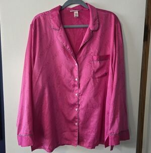 Victoria's Secret Fuchsia Satin Pajama Set